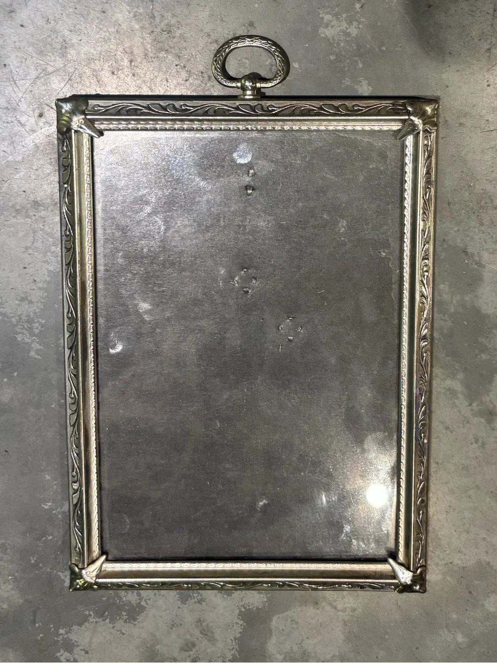 Vintage Ornate Silver-tone Filigree Picture Frame